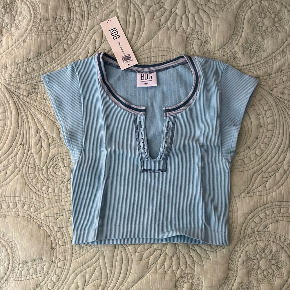 Urban Outfitters BDG Light Blue Go For Gold Seamless Top